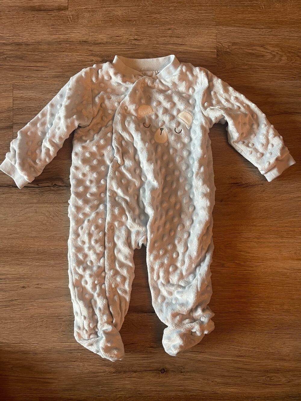 Kyle & Deena Sleeper Blue Bear Minky One Piece Very Soft Size 6-9 Months